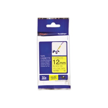 Ruban laminé flexible TZe-FX631 largeur 12mm jaune impression noire  - Fiducial