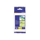 Ruban pour titreuse BROTHER TZE C51 24mm fluo jaune impression noir  - Fiducial