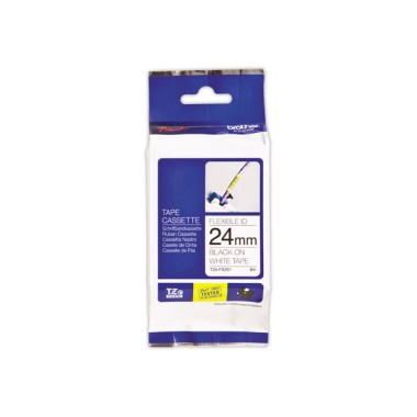 Ruban laminé flexible TZe-FX251 largeur 24mm blanc impression noire  - Fiducial
