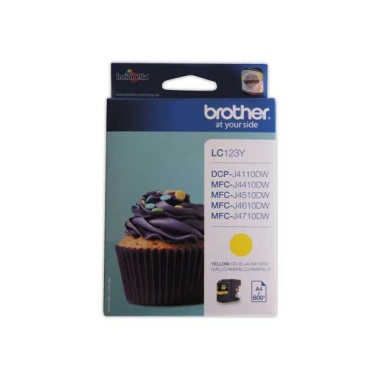 Cartouche BROTHER LC123Y jaune  - Fiducial