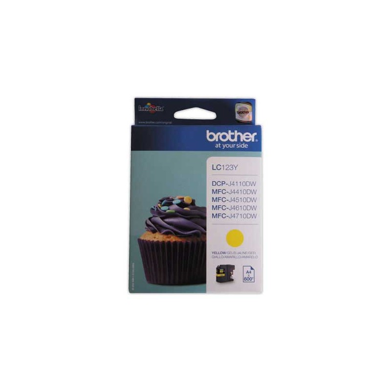 Cartouche BROTHER LC123Y jaune  - Fiducial