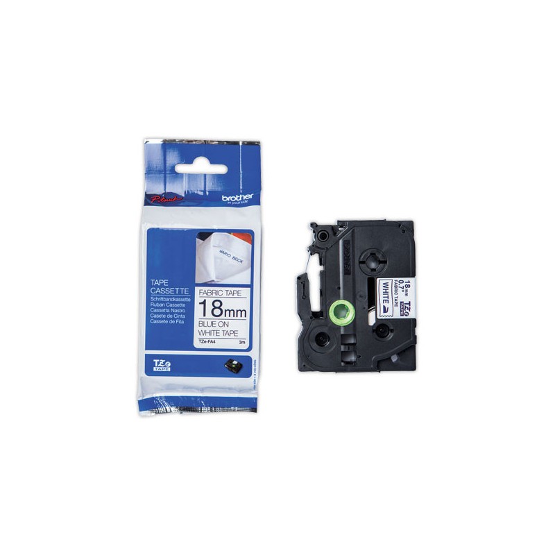 Ruban pour titreuse BROTHER TZE FA4 18mm spécial textile  - Fiducial