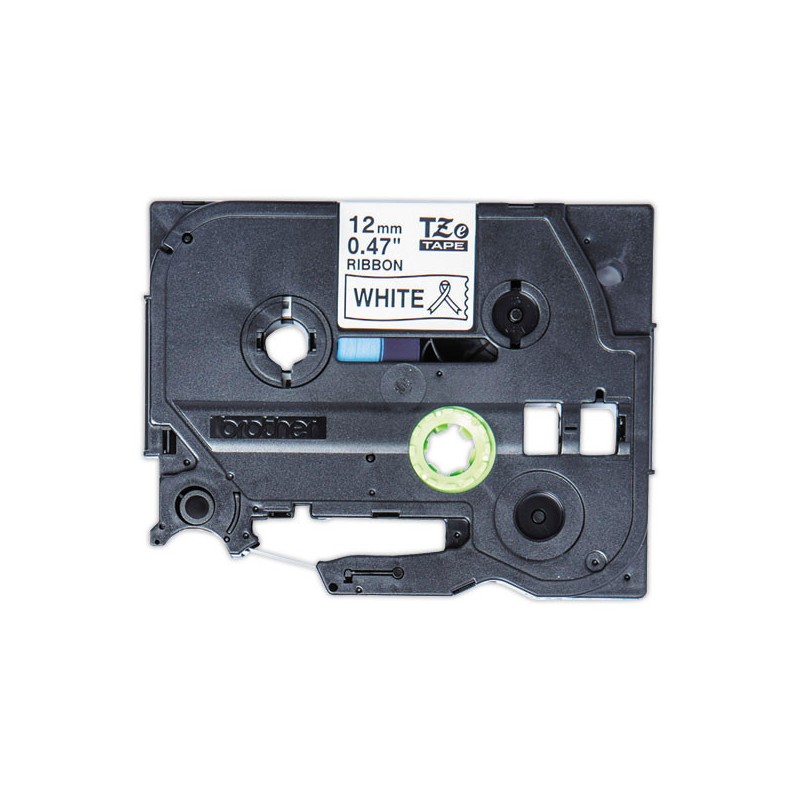 Ruban étiqueteuse Brother tissu noir sur blanc 12 mm (4m)  - Fiducial