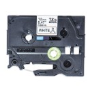Ruban étiqueteuse Brother tissu noir sur blanc 12 mm (4m)  - Fiducial