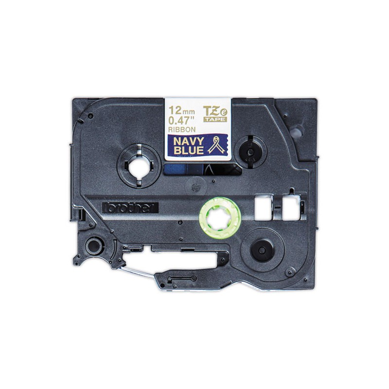Ruban étiqueteuse tissu or sur bleu nuit 12 mm (4m)  - Fiducial