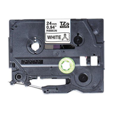 Ruban étiqueteuse Brother tissu noir sur blanc 24 mm (4m)  - Fiducial