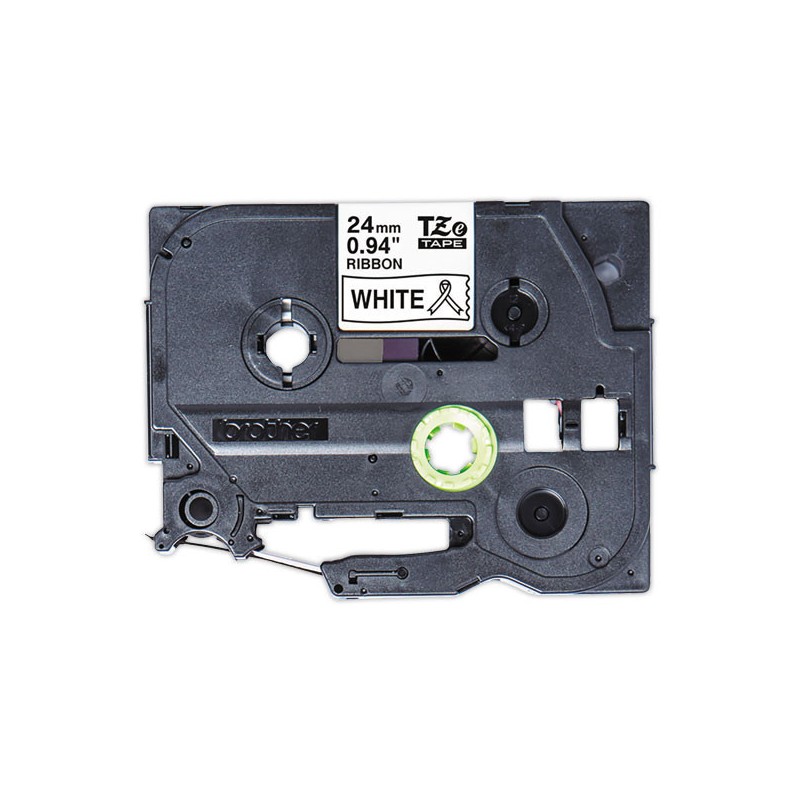 Ruban étiqueteuse Brother tissu noir sur blanc 24 mm (4m)  - Fiducial