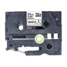 Ruban étiqueteuse Brother tissu noir sur blanc 24 mm (4m)  - Fiducial
