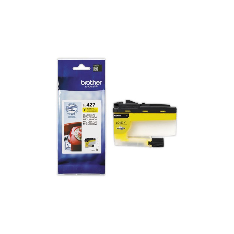 Cartouche JE BROTHER LC427Y Jaune  - Fiducial