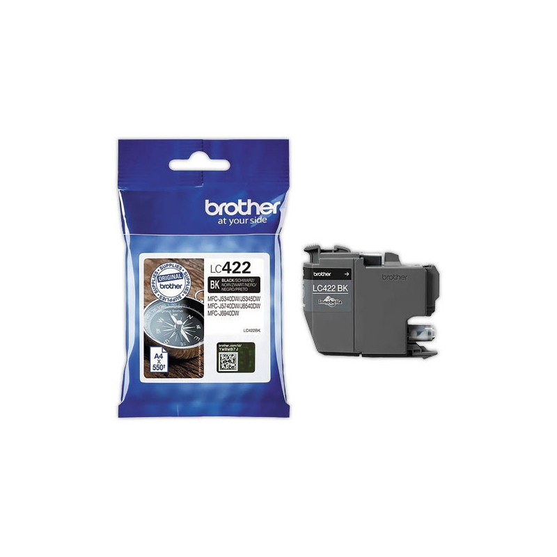 Cartouche JE BROTHER LC422BK Noir  - Fiducial