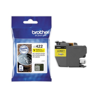 Cartouche JE BROTHER LC422Y Jaune  - Fiducial