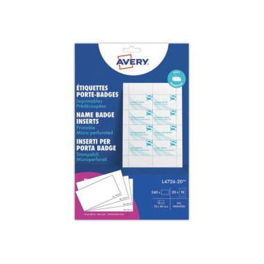 Étiquettes pour badges 7,5 x 4 cm 190 gr  x240 - Fiducial