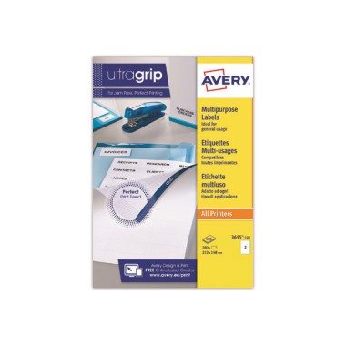 Planches d'étiquettes multiusages AVERY 210x148 mm soit 200 étiq/boîte  x100 - Fiducial