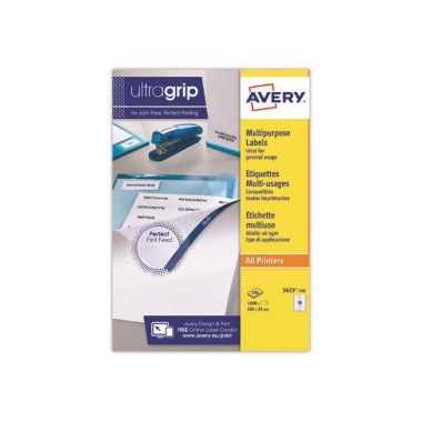 Planches d'étiquettes multiusages AVERY 105x35 mm soit 1600 étiq/boîte  x100 - Fiducial