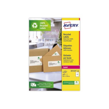 Planches d'étiquettes laser AVERY 99,1x139 mm soit 400 étiq/boîte  x100 - Fiducial