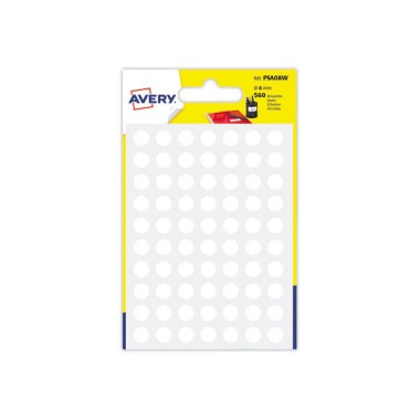 Sachet de 560 pastilles couleur blanche autocollantes diam 8 mm  - Fiducial