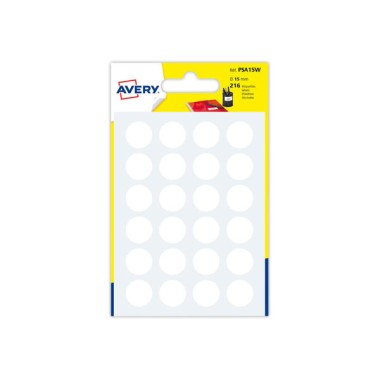 Sachet de 216 pastilles blanches autocollantes diam 15 mm  - Fiducial