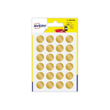 Sachet de 120 pastilles couleur or autocollantes diam 15 mm  - Fiducial