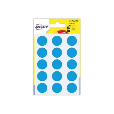 90 pastilles gommettes rondes,Diamètre  19 mm,bleu  - Fiducial