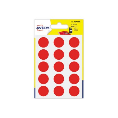 90 pastilles gommettes rondes,Diamètre  19 mm,rouge  - Fiducial