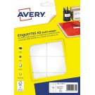 160 étiquettes multi, usages AVERY 38,5x65 mm, blanc  - Fiducial