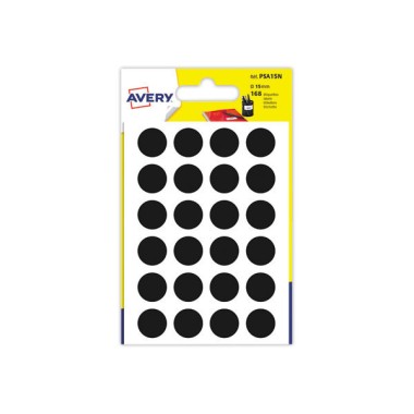 Sachet de 168 pastilles couleur noire autocollantes diam 15 mm  - Fiducial