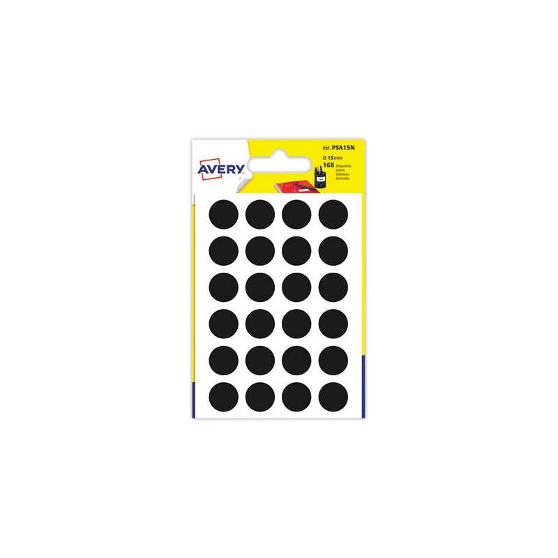 Sachet de 168 pastilles couleur noire autocollantes diam 15 mm  - Fiducial