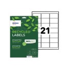 planches étiquettes recyclées blanches63,5 x 38,1mm  x15 - Fiducial
