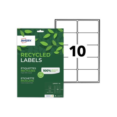 planches étiquettes recyclées blanches99,1 x 57 mm  x15 - Fiducial