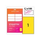 étiquettes L210xH297 mm Office Star jaunes  - Fiducial