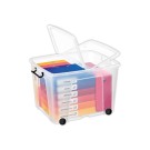 Boîte de rangement Smartbox 75 liitresavec couvercle et roulettes  - Fiducial