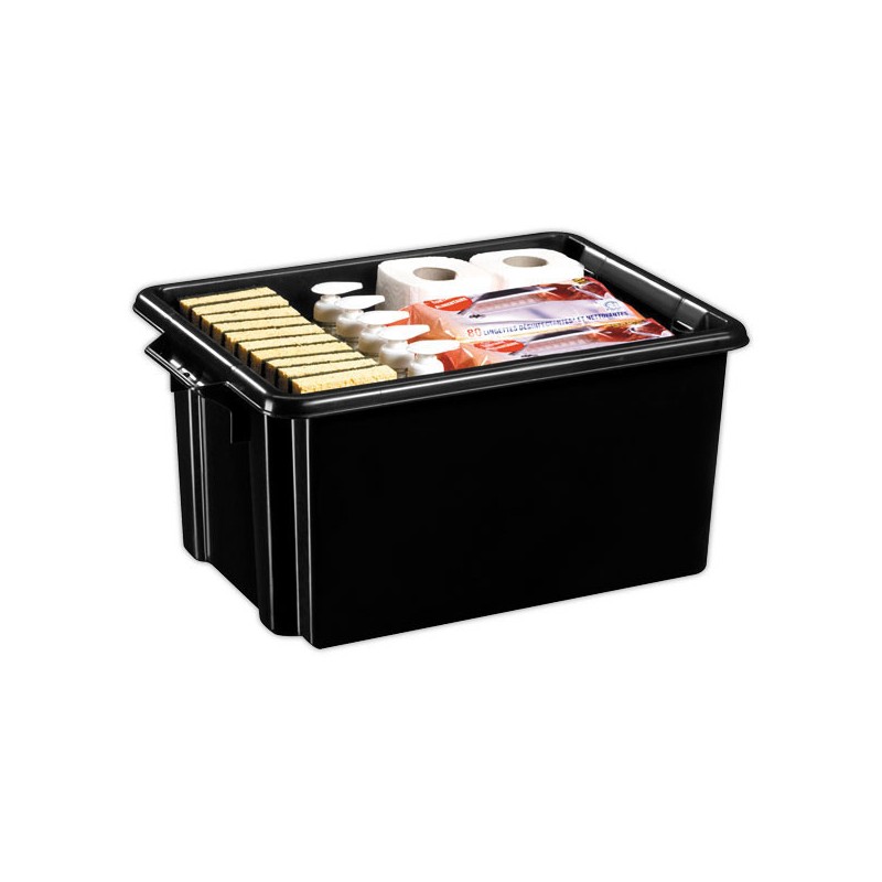 Bac de rangement STRATA recyclé 32 L noir  - Fiducial
