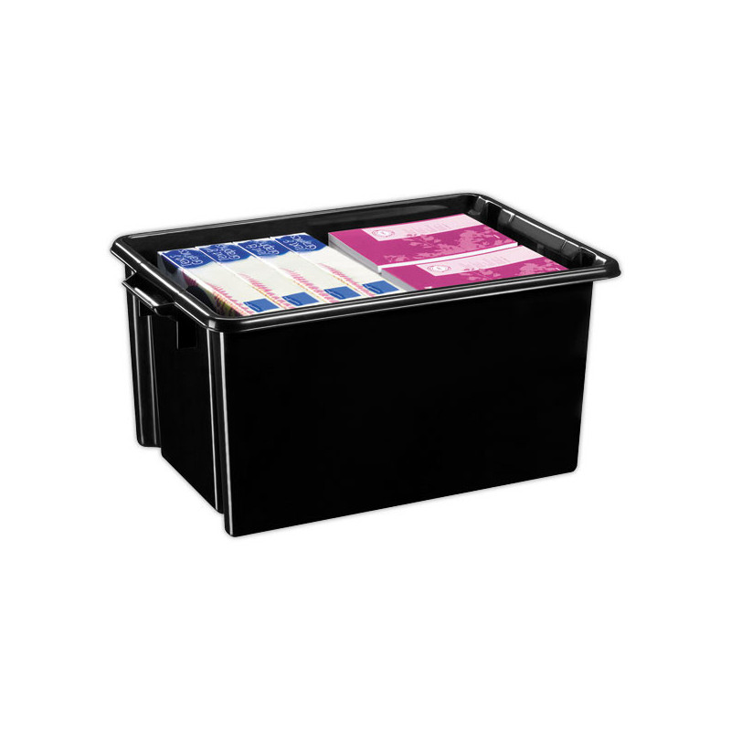 Bac de rangement STRATA recyclé 48,5 L noir  - Fiducial