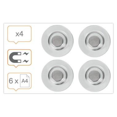 Aimants sur-puissants pour tableau en verrre  x4 - Fiducial
