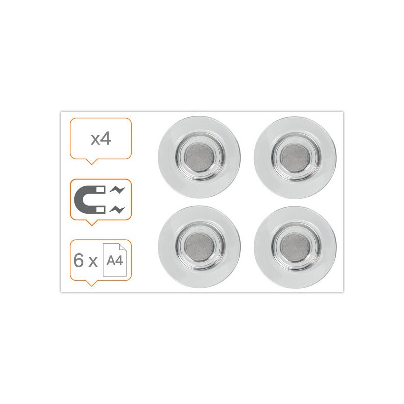 Aimants sur-puissants pour tableau en verrre  x4 - Fiducial