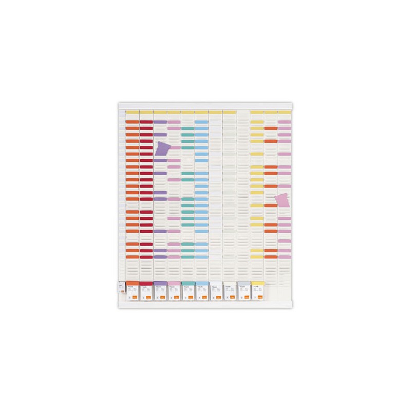 Kit planning annuel 13 colonnes 54 fentes - Blanc  - Fiducial