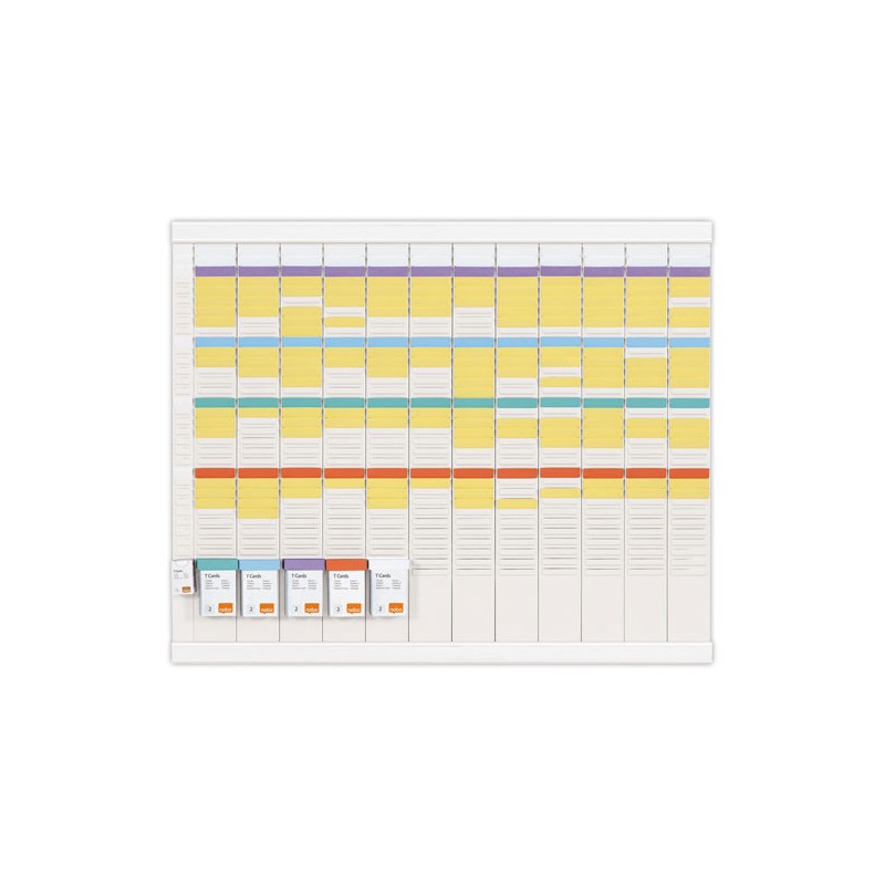 Kit planning annuel 13 colonnes 32 fentes - Blanc  - Fiducial