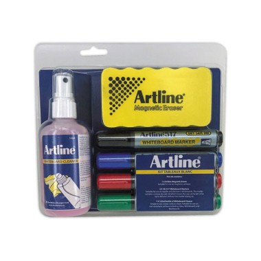 Kit de nettoyage + 4 marqueur ARTLINE 517 - Pointe ogive effaçable  - Fiducial