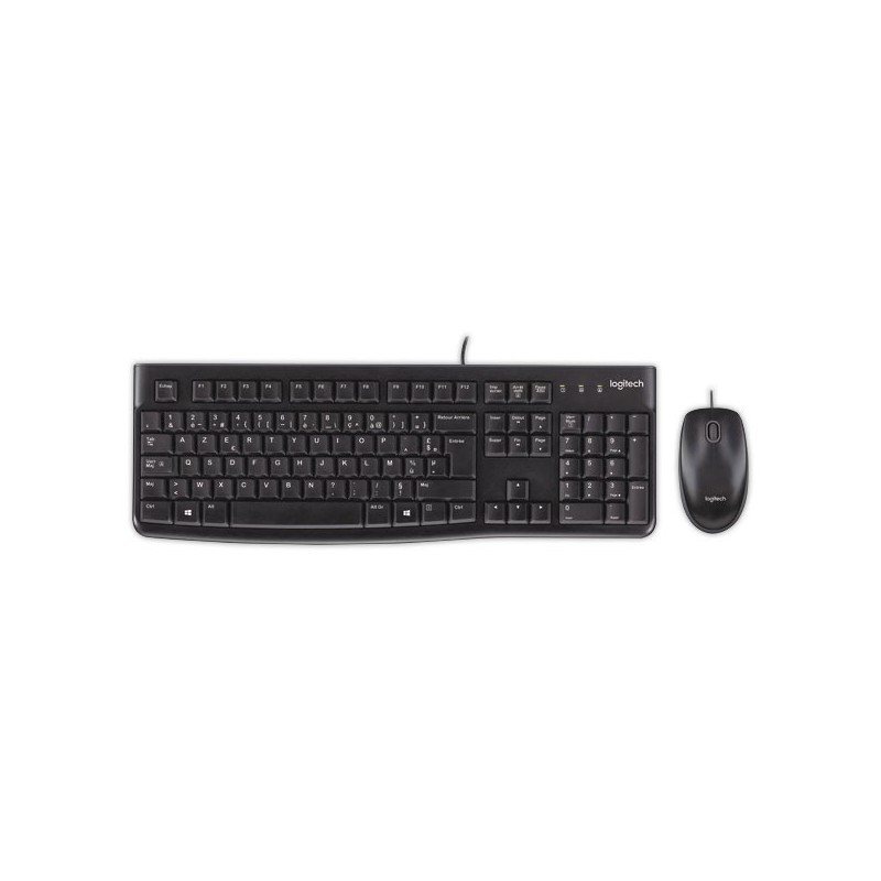 Kit clavier + souris filaire Logitech MK120 AZERTY  - Fiducial