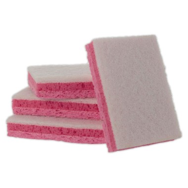 Tampons blanc non rayants sur éponge rose tri-couche  x10 - Fiducial