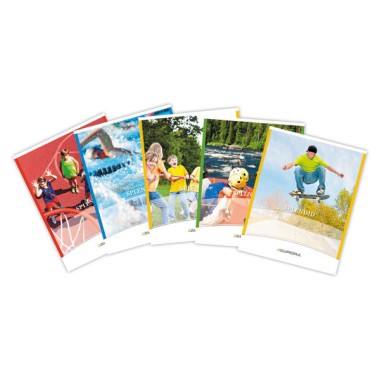 Cahier broché AURORA A5 - 4x8 avec marge - 80g - 72 pages  - Fiducial
