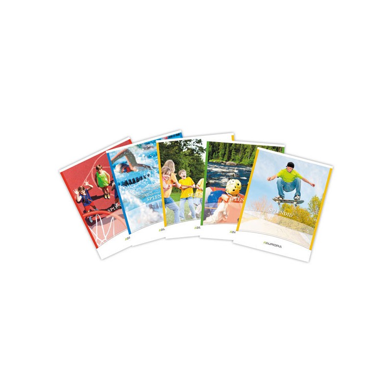 Cahier broché AURORA A5 - 4x8 avec marge - 80g - 72 pages  - Fiducial