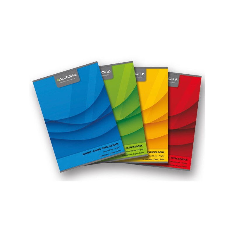 Cahier agrafé Aurora 210x297 mm quadrillé - 5x5 - 70g - 72 pages  - Fiducial