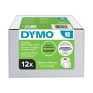 Rouleaux de 220 étiquettes blanches 101x54 mm pour DYMO Label Writer  x12 - Fiducial