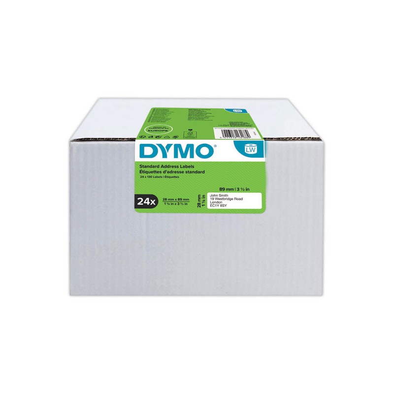 Rouleaux de 130 étiquettes blanches 28x89mm pour DYMO Label Writer  x24 - Fiducial
