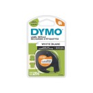 Ruban textile blanc pour titreuse DYMOLetratag 12mm impression noire  - Fiducial