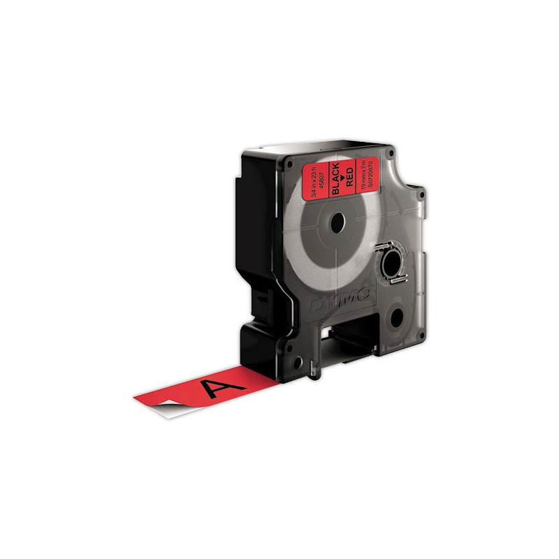 Ruban pour titreuse DYMO D1 19 mm rouge impression noire  - Fiducial