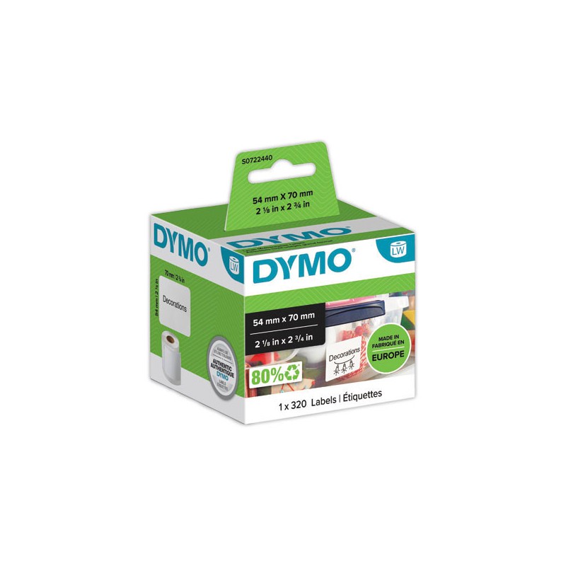 Rouleau d'étiquettes LabelWriter 54x70mm DYMO  - Fiducial