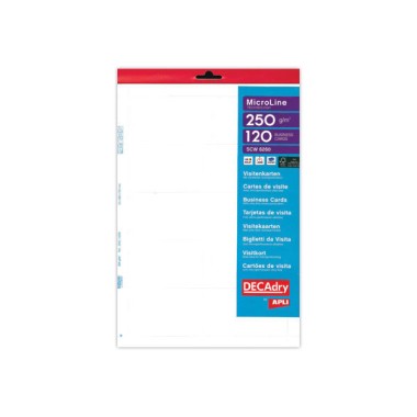 Cartes de visite MicroLine blanches 85x 54 mm  x120 - Fiducial