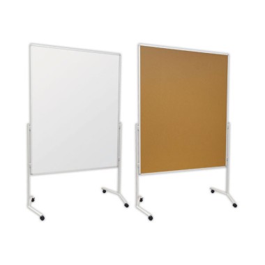 Tableau blanc mult-iusages mobile, 2 faces - L70xH120cm.  - Fiducial